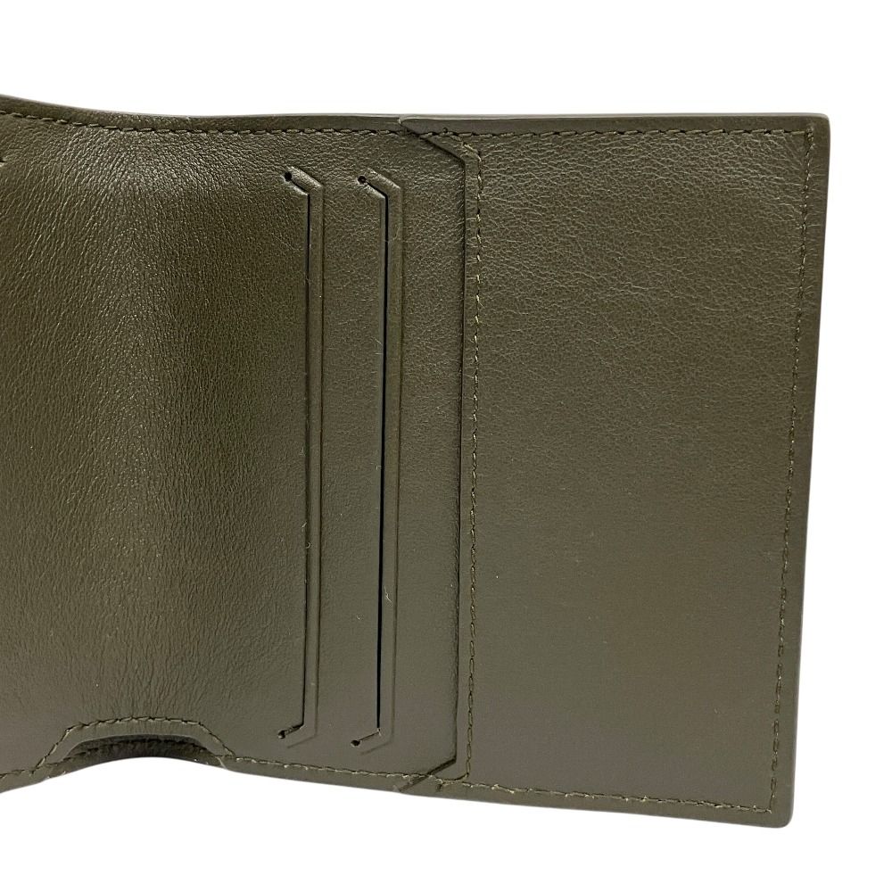 Bottega Veneta Lamb Croco Leather Wallet Bifold Khaki — view 4