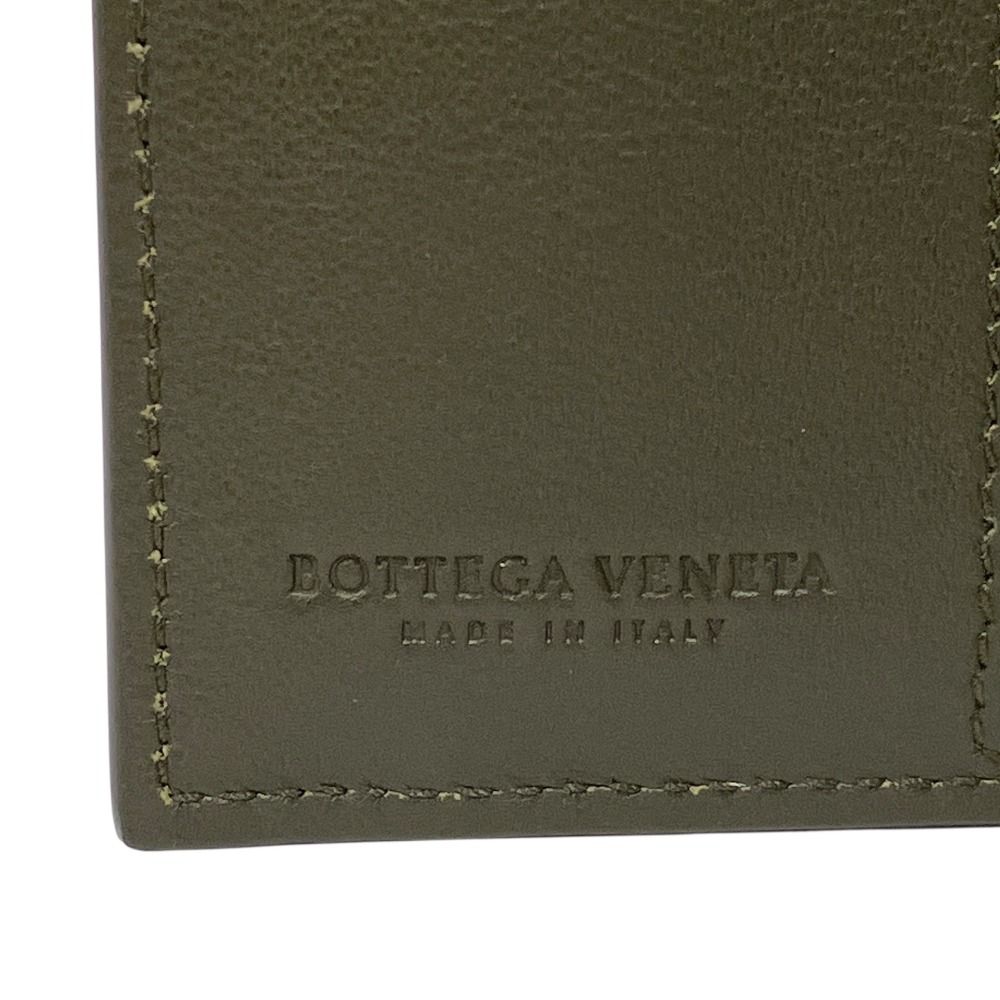 Bottega Veneta Lamb Croco Leather Wallet Bifold Khaki — view 5