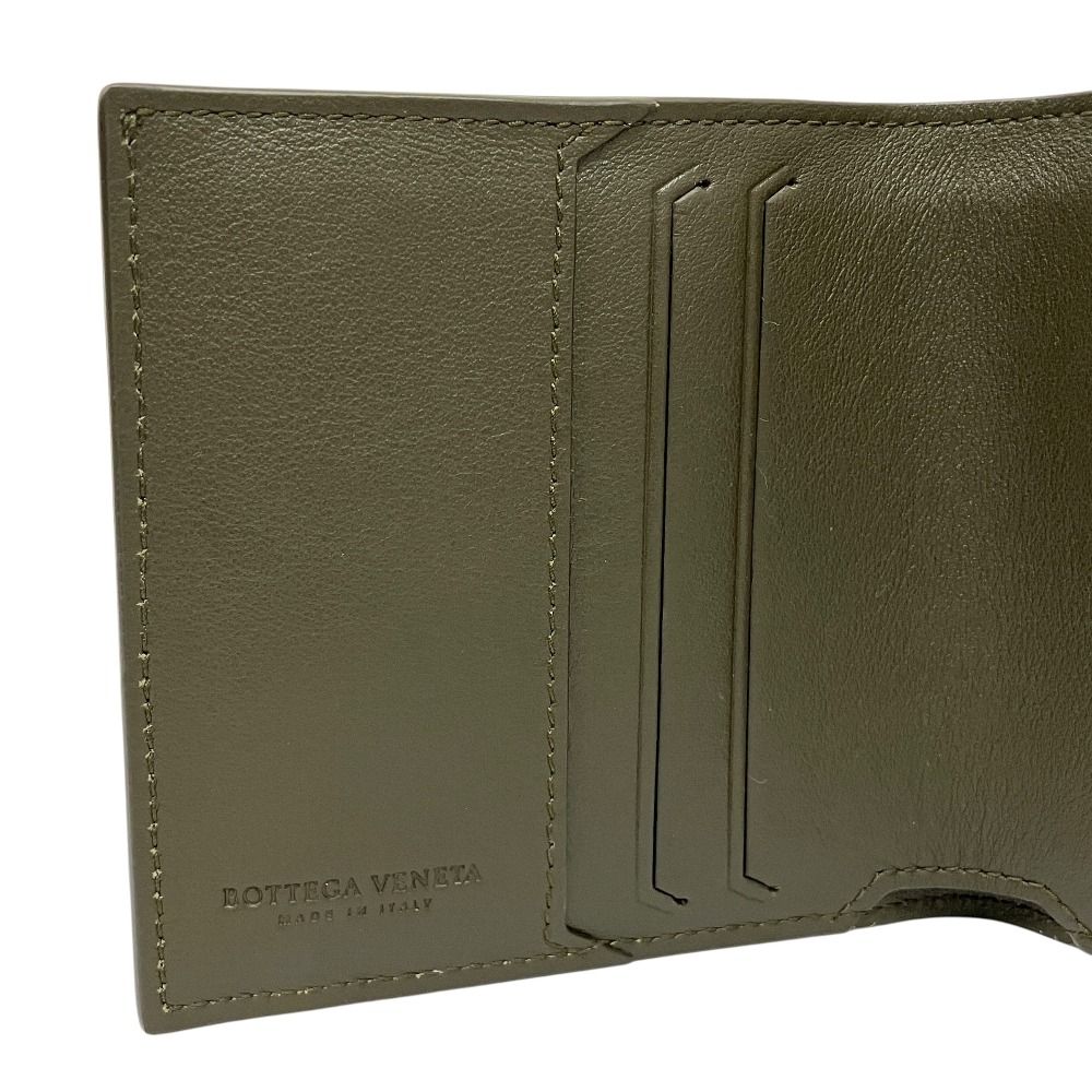 Bottega Veneta Lamb Croco Leather Wallet Bifold Khaki — view 3