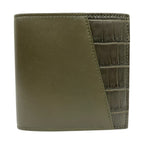 Bottega Veneta Lamb Croco Leather Wallet Bifold Khaki — view 2