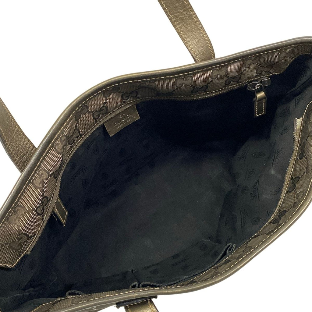 Gucci Shoulder Bag Imprime Khaki Leather — view 7