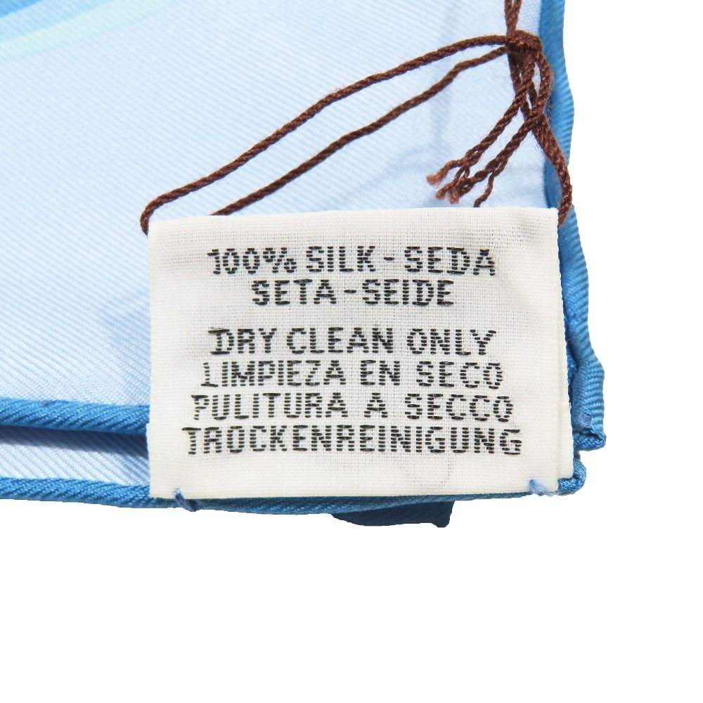 Hermes Brides de Gala Shadow Carre 45 Scarf Petit Silk 100% Light Blue — view 5