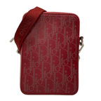 Dior Shoulder Bag Red Light Gray Leather