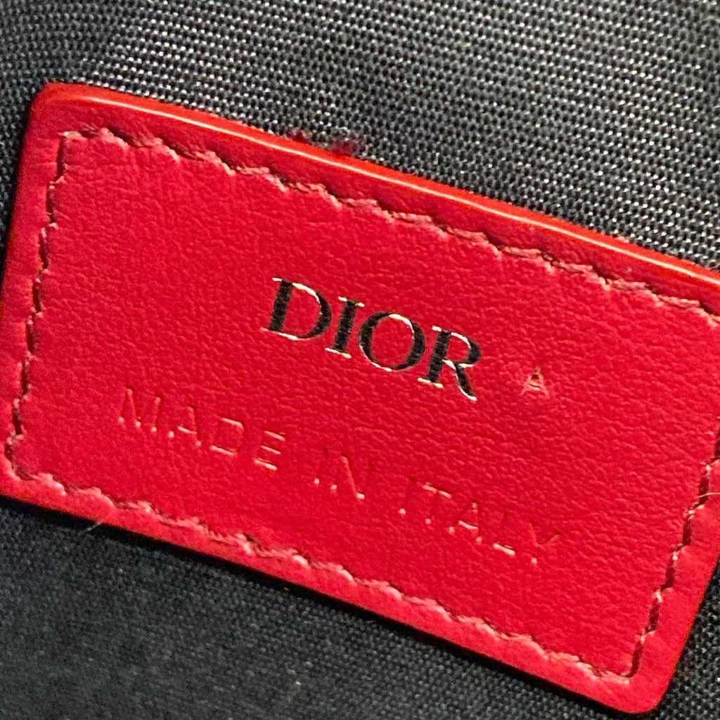 Dior Shoulder Bag Red Light Gray Leather — view 8