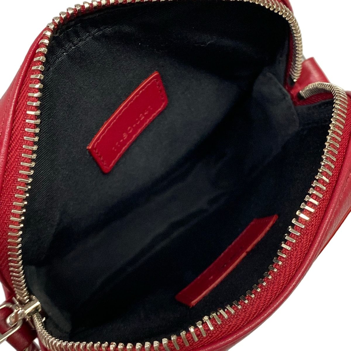 Dior Shoulder Bag Red Light Gray Leather — view 7