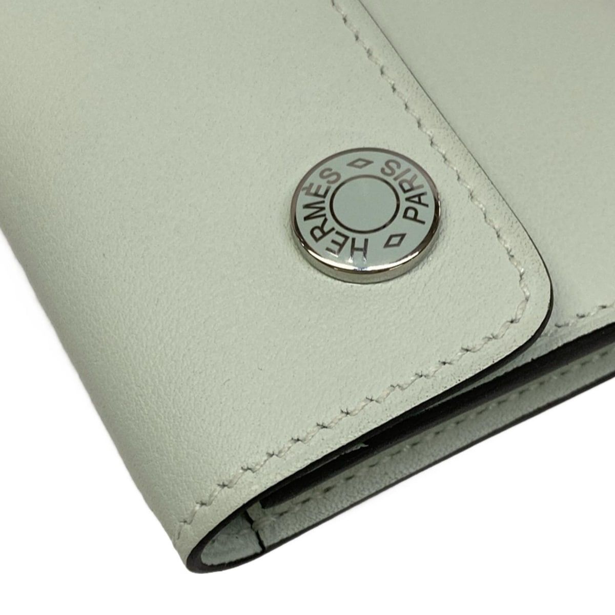 Hermes Business Card Case Nap Vert Peppermint Strap Removable — view 6