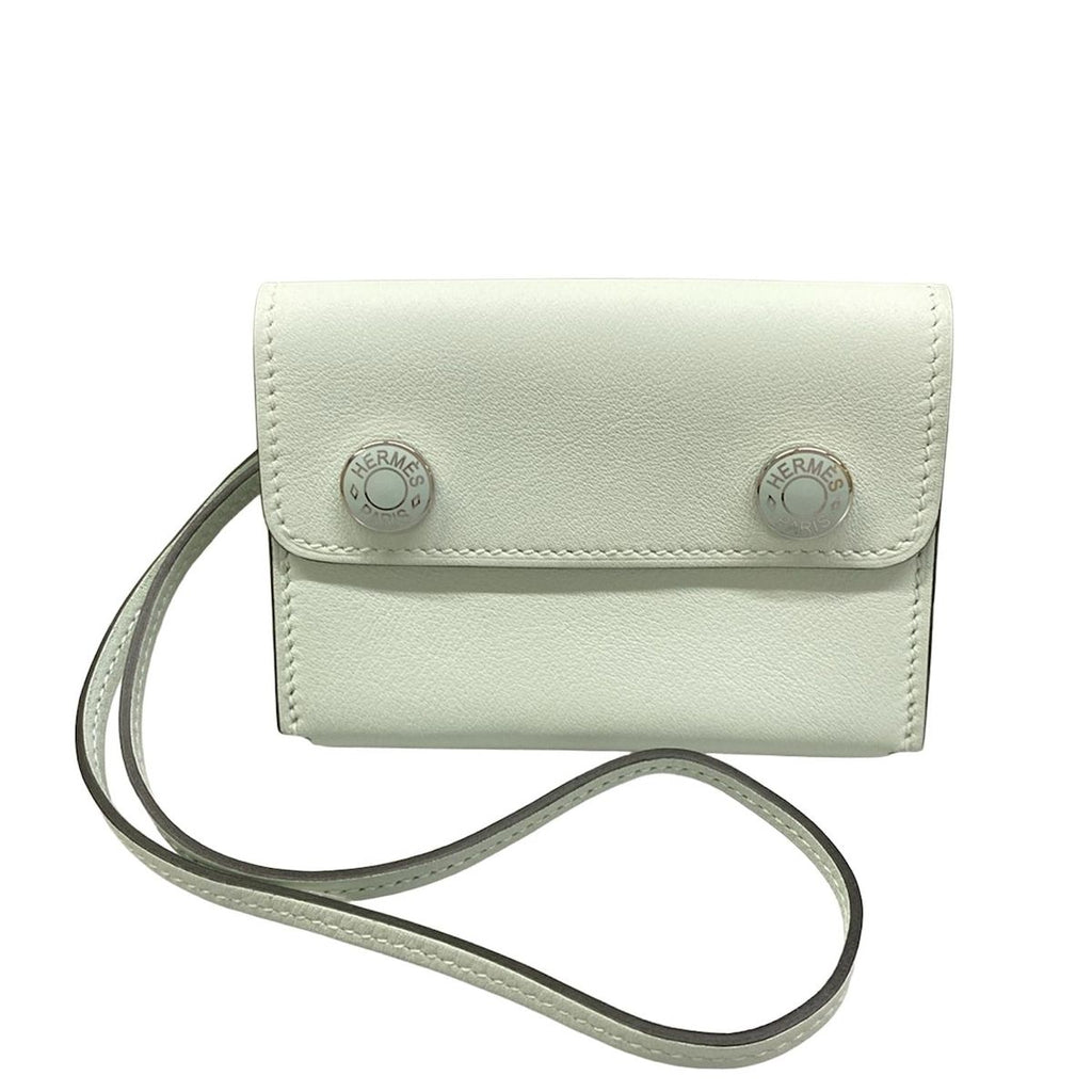 Hermes Business Card Case Nap Vert Peppermint Strap Removable