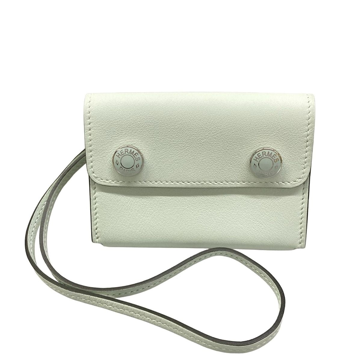Hermes Business Card Case Nap Vert Peppermint Strap Removable