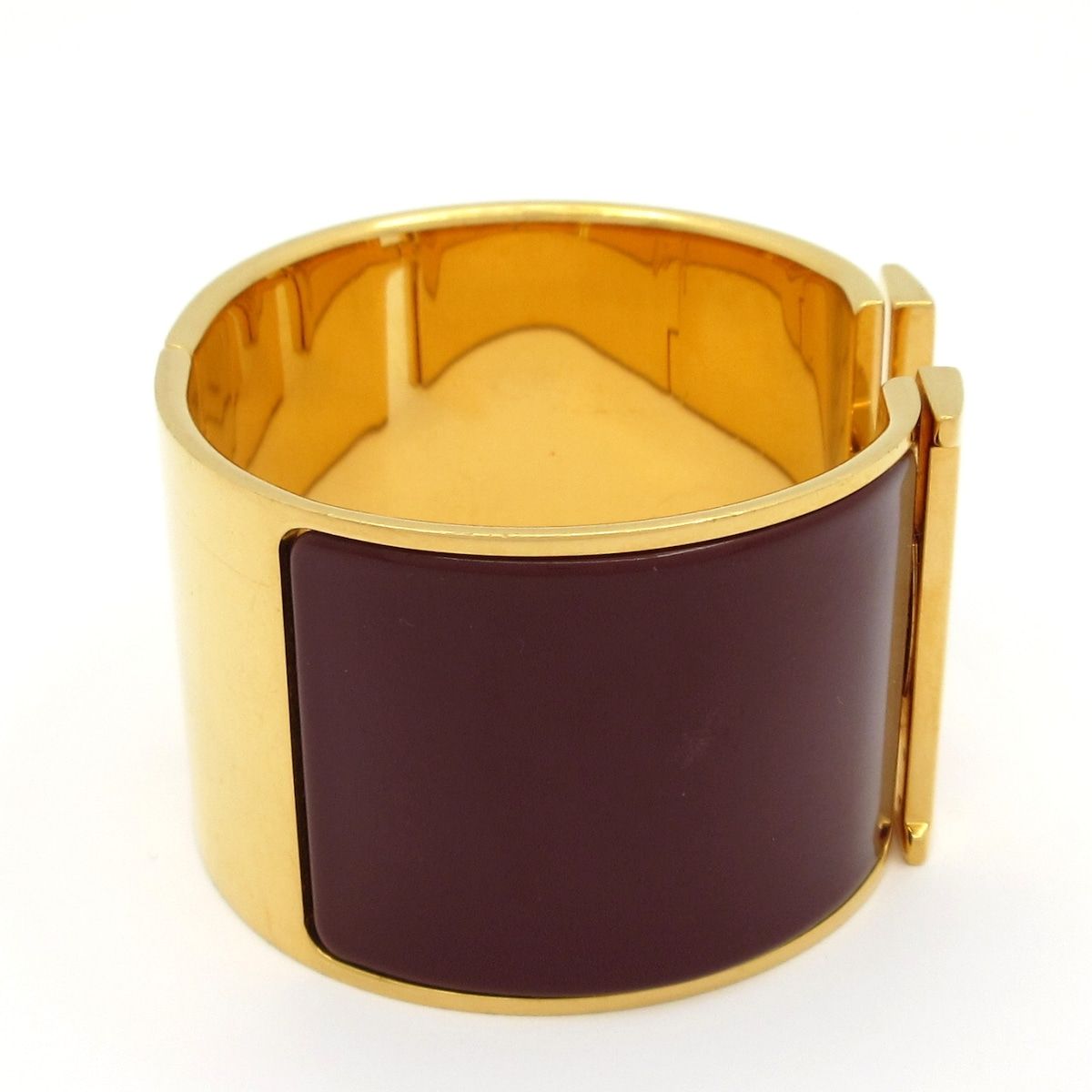 Hermes Bangle Clic Clac TGM Gold Dark Brown Bracelet — view 2