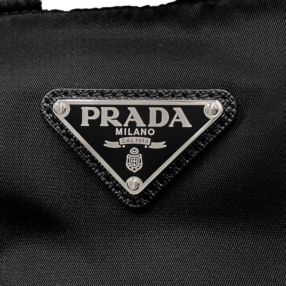 Prada Tessuto Montagn Montaigne Hand Tote Bag Nylon Saffiano Leather Black — view 6