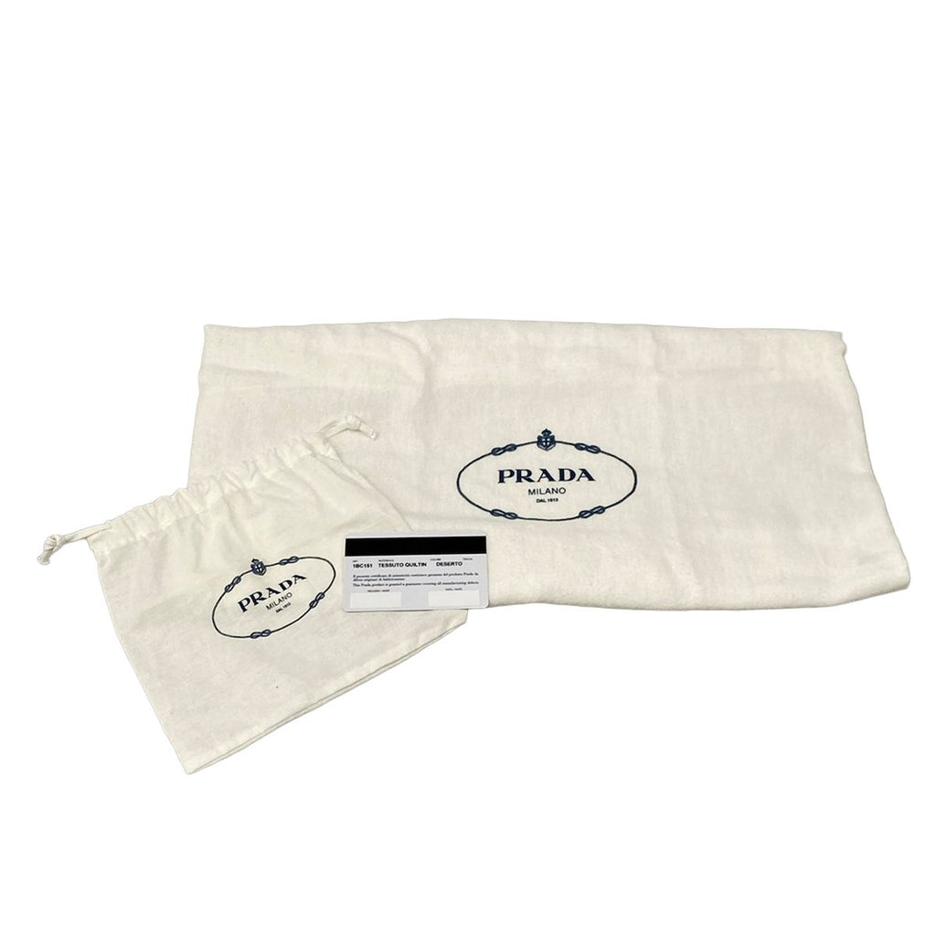Prada Shoulder Bag Padded Re-Nylon Beige Quilted — view 8