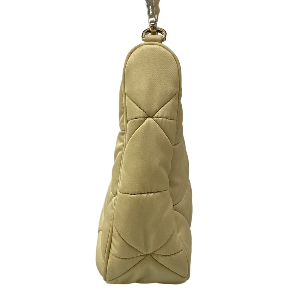 Prada Shoulder Bag Padded Re-Nylon Beige Quilted — view 4