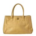 Chanel Tote Bag Executive Line Beige Gold Leather