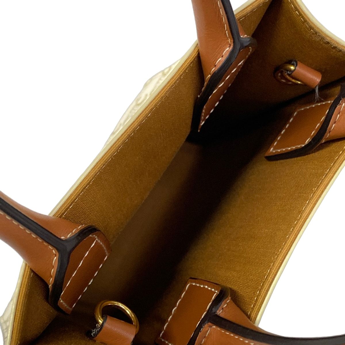Celine Tote Bag Mini Vertical Cabas Brown Ivory — view 7