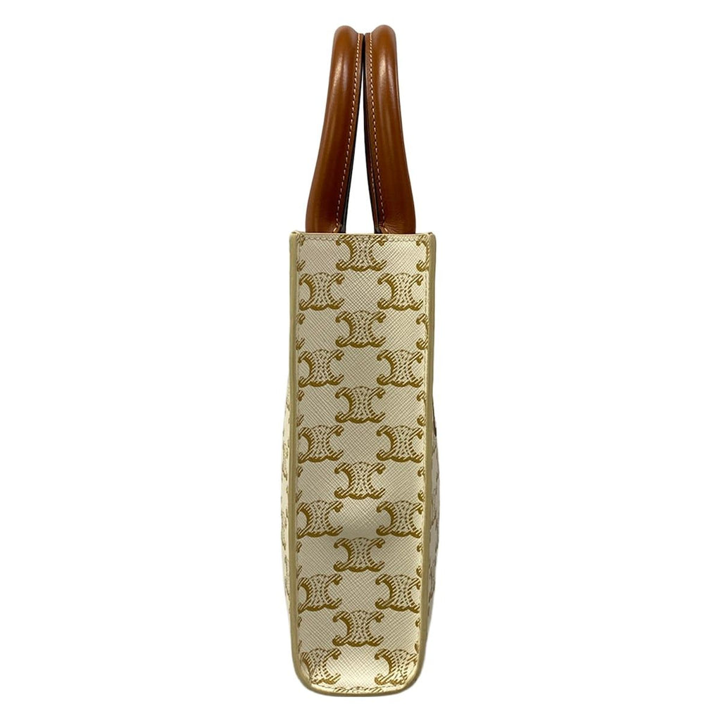 Celine Tote Bag Mini Vertical Cabas Brown Ivory — view 2