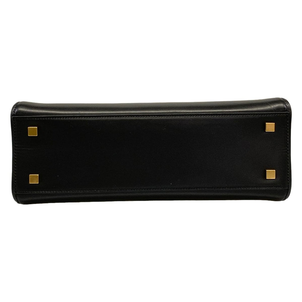 Saint Laurent Paris Handbag Fermoir Top Handle Bag Black Leather — view 5