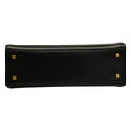Saint Laurent Paris Handbag Fermoir Top Handle Bag Black Leather — view 5