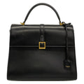 Saint Laurent Paris Handbag Fermoir Top Handle Bag Black Leather