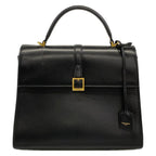 Saint Laurent Paris Handbag Fermoir Top Handle Bag Black Leather
