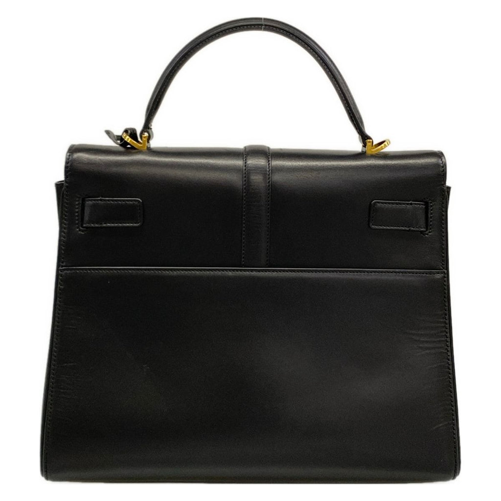 Saint Laurent Paris Handbag Fermoir Top Handle Bag Black Leather — view 3