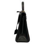 Saint Laurent Paris Handbag Fermoir Top Handle Bag Black Leather — view 4