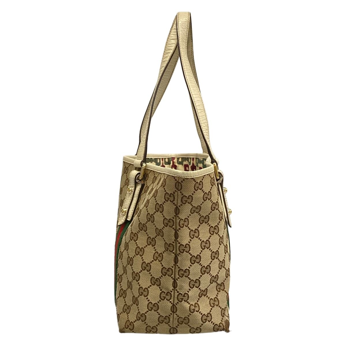 Gucci Tote Bag GG Pattern Sherry Beige Ivory Multi Leather — view 4