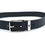 Louis Vuitton Belt Pont Neuf LV Logo Buckle Taurillon Leather Black — view 4