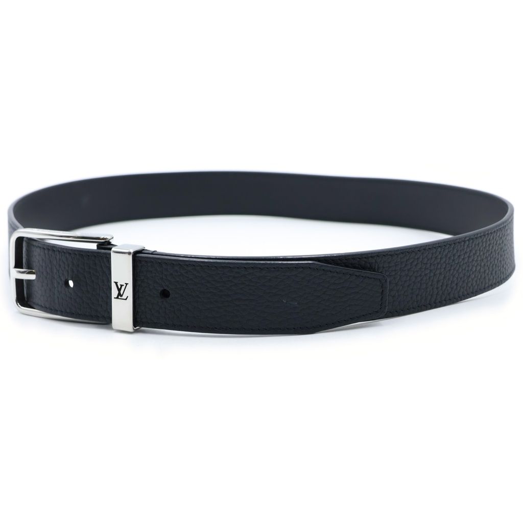 Louis Vuitton Belt Pont Neuf LV Logo Buckle Taurillon Leather Black