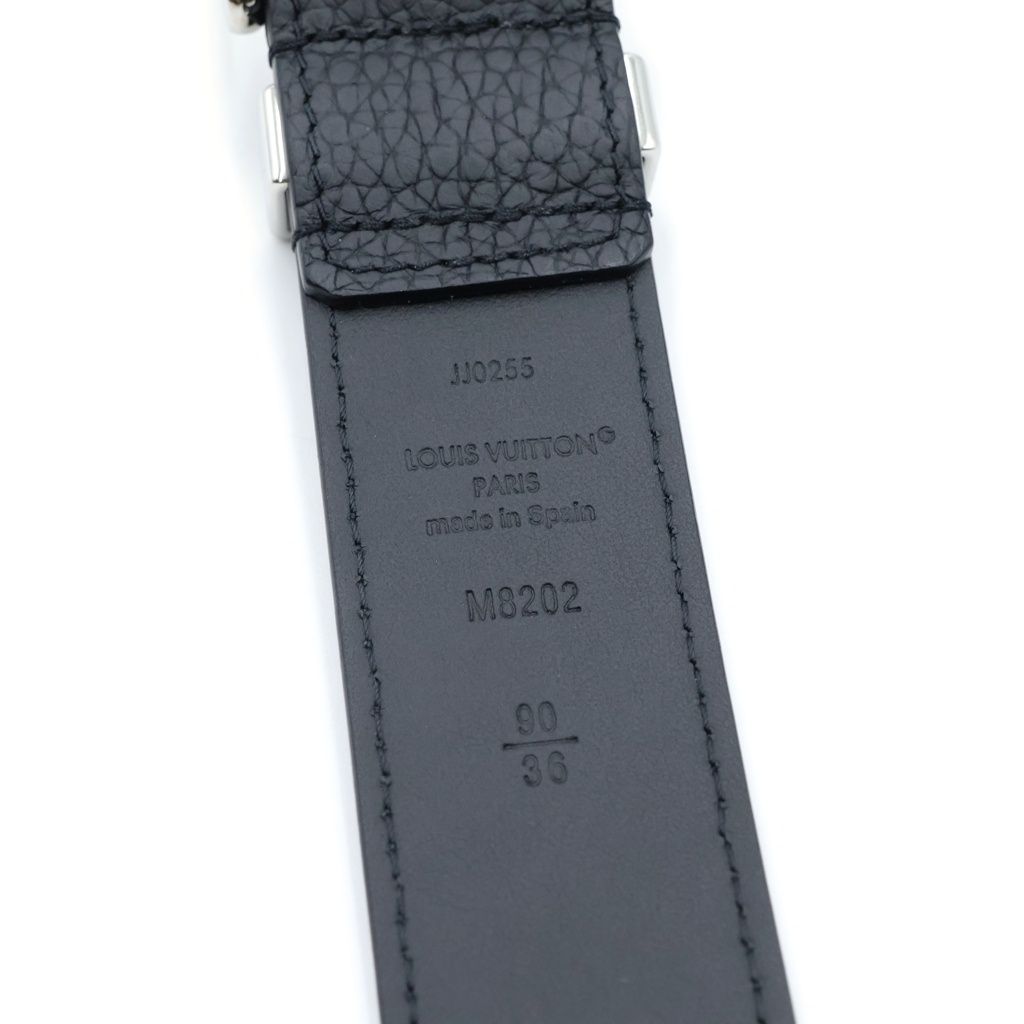 Louis Vuitton Belt Pont Neuf LV Logo Buckle Taurillon Leather Black — view 5