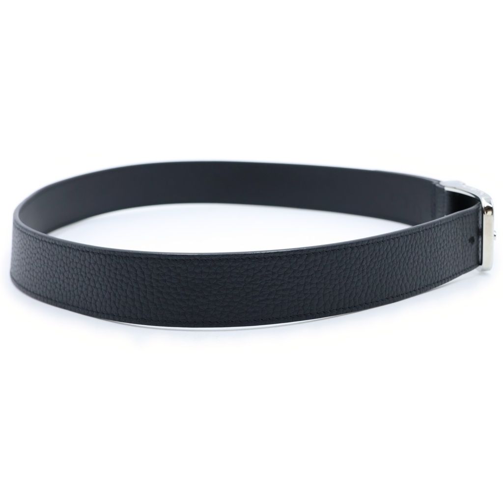 Louis Vuitton Belt Pont Neuf LV Logo Buckle Taurillon Leather Black — view 3
