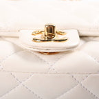 Chanel Quilted Clear Handle Chain 2-Way Mini Shoulder Bag White Lambskin Gold — view 6