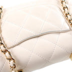 Chanel Quilted Clear Handle Chain 2-Way Mini Shoulder Bag White Lambskin Gold — view 7