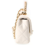 Chanel Quilted Clear Handle Chain 2-Way Mini Shoulder Bag White Lambskin Gold — view 3