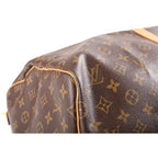 Louis Vuitton Monogram Keepall 55 Boston Bag Brown Leather — view 5