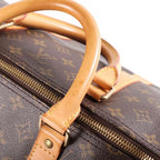 Louis Vuitton Monogram Keepall 55 Boston Bag Brown Leather — view 7