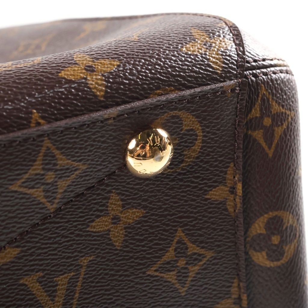 Louis Vuitton Monogram Montaigne MM Shoulder Bag Brown Leather — view 6