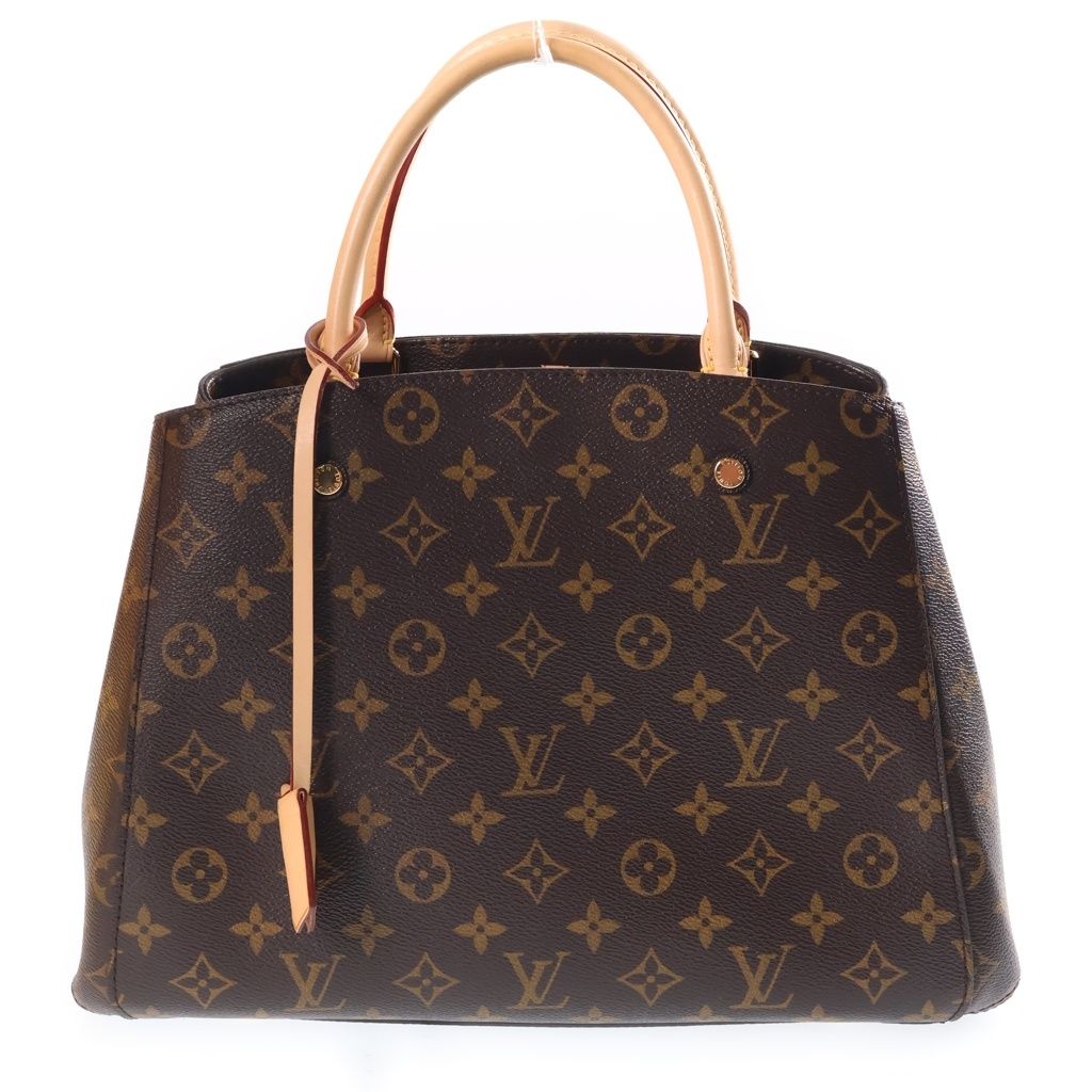 Louis Vuitton Monogram Montaigne MM Shoulder Bag Brown Leather