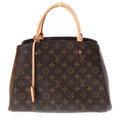 Louis Vuitton Monogram Montaigne MM Shoulder Bag Brown Leather