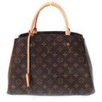 Louis Vuitton Monogram Montaigne MM Shoulder Bag Brown Leather