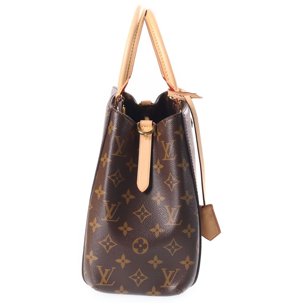 Louis Vuitton Monogram Montaigne MM Shoulder Bag Brown Leather — view 3