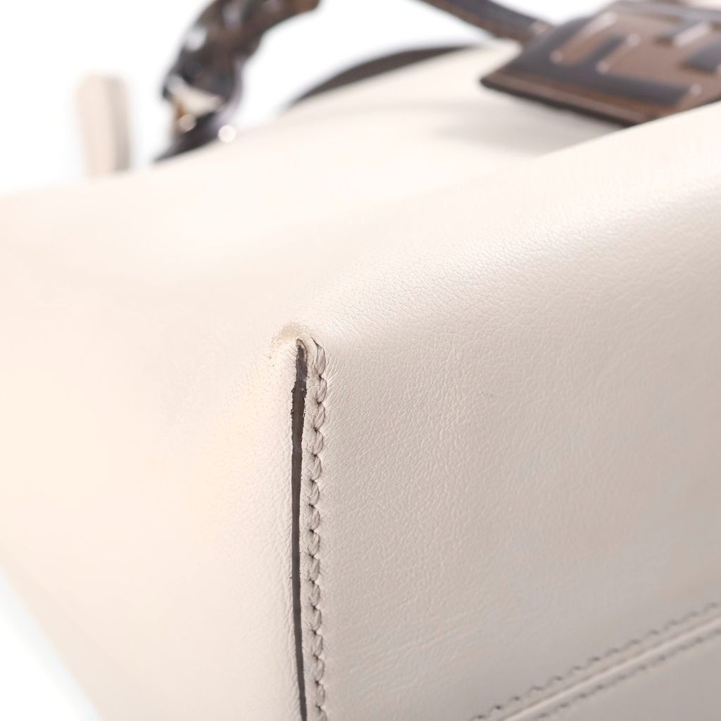 Fendi by the Way Medium 2-Way Shoulder Bag Zucca White Brown Leather — view 5