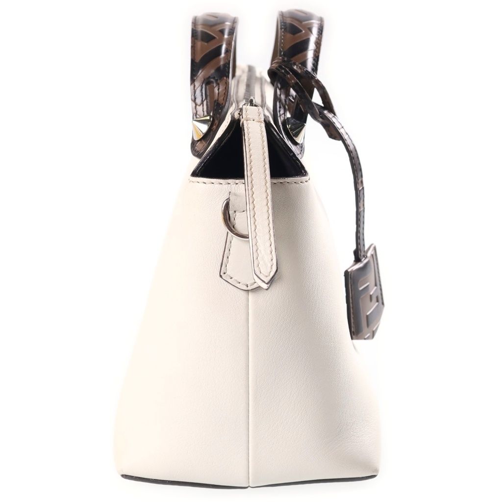 Fendi by the Way Medium 2-Way Shoulder Bag Zucca White Brown Leather — view 3