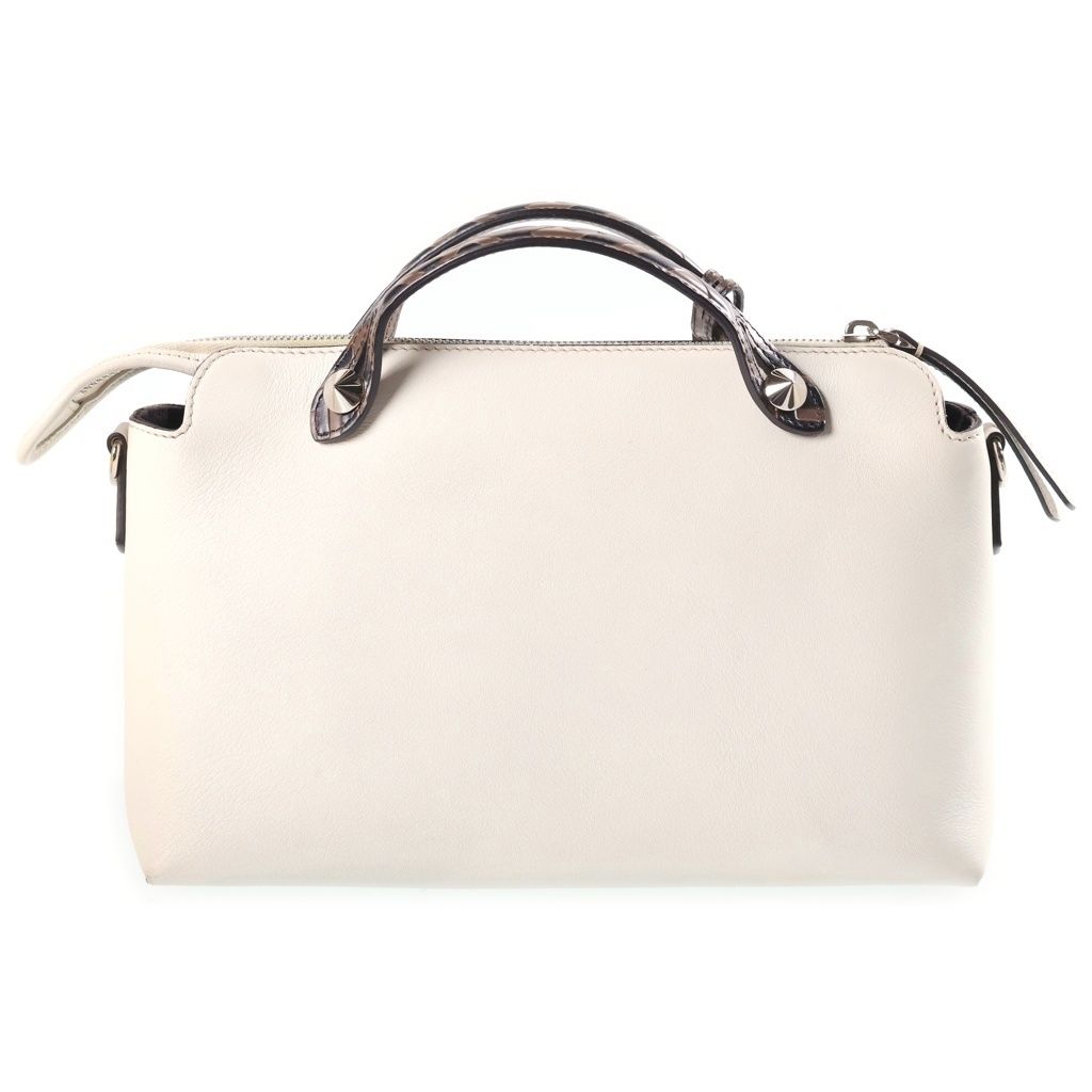 Fendi by the Way Medium 2-Way Shoulder Bag Zucca White Brown Leather — view 2