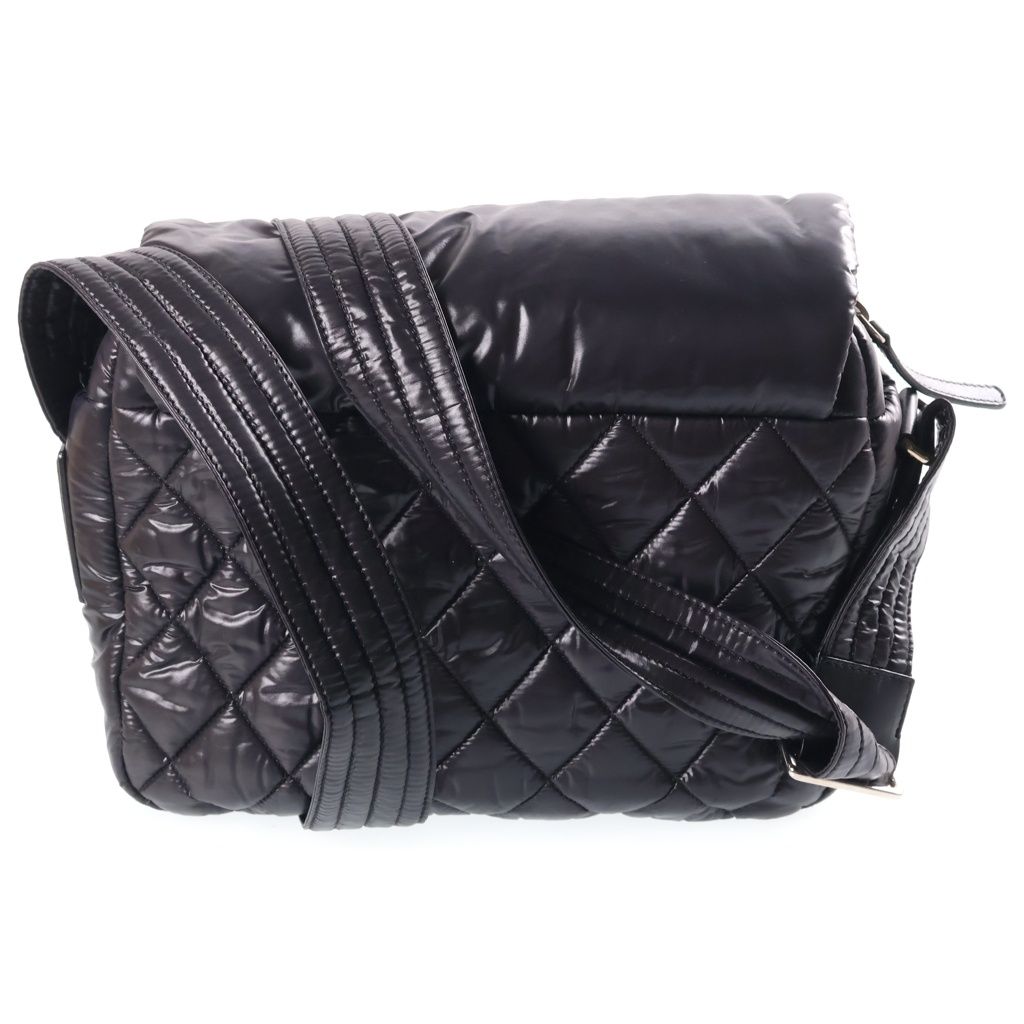 Chanel Coco Cocoon CC Logo Shoulder Bag Black Nylon Silver — view 2