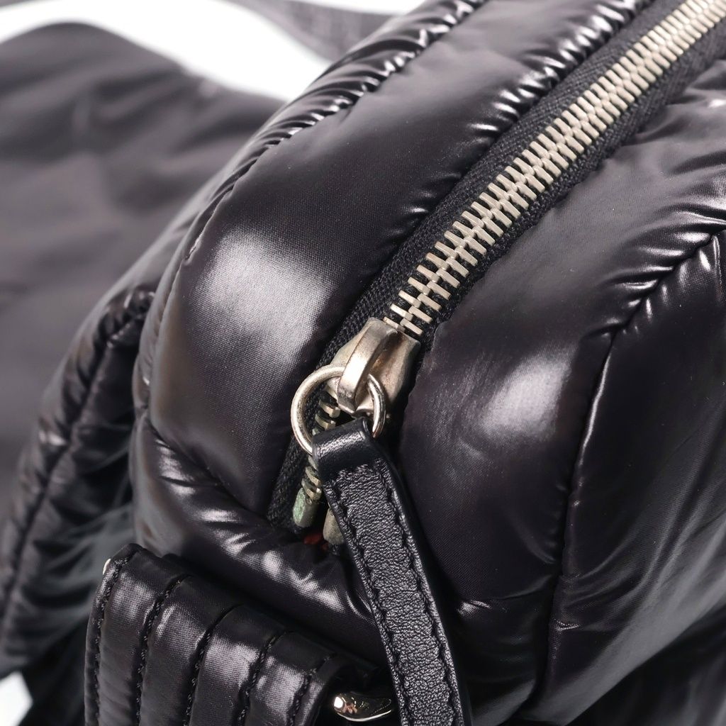 Chanel Coco Cocoon CC Logo Shoulder Bag Black Nylon Silver — view 6