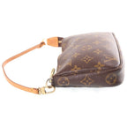 Louis Vuitton Monogram Pochette Accessoires Mini Bag Brown Leather Gold — view 3
