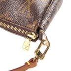 Louis Vuitton Monogram Pochette Accessoires Mini Bag Brown Leather Gold — view 7