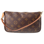 Louis Vuitton Monogram Pochette Accessoires Mini Bag Brown Leather Gold — view 2