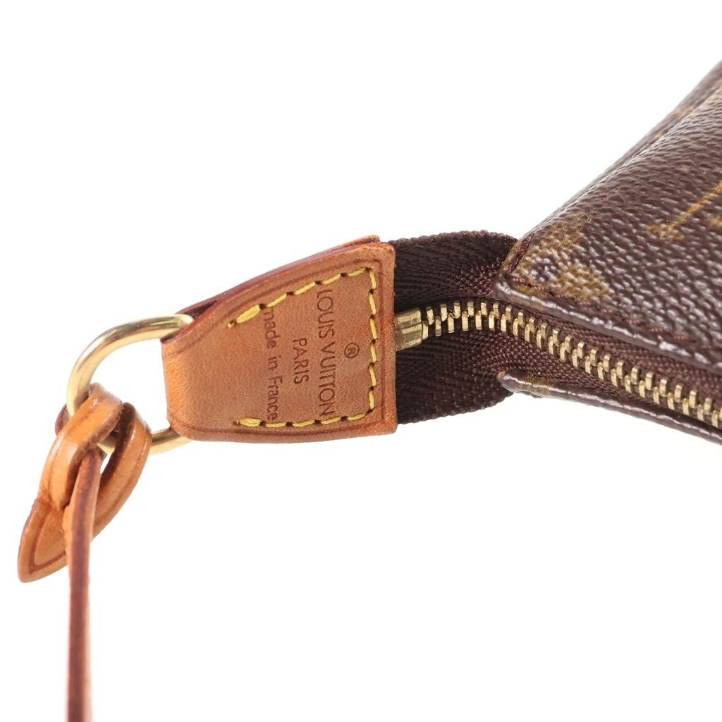 Louis Vuitton Monogram Pochette Accessoires Mini Bag Brown Leather Gold — view 6