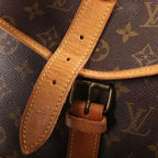 Louis Vuitton Monogram Saumur 30 Shoulder Bag Brown Leather Gold — view 6